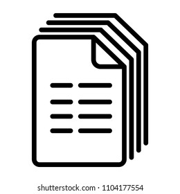 Vector four file icons with folded corners in a row