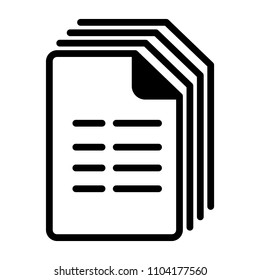 Vector four file icons with folded black corners in a row