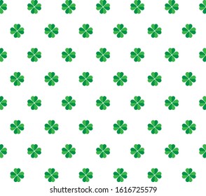 Vector Four Leaf Clover Seamless Background