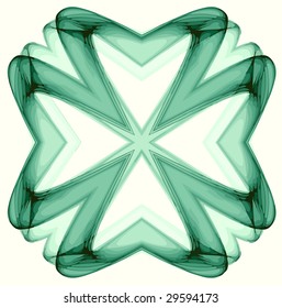 vector - four leaves green digital flower
