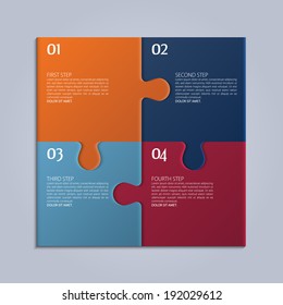 Vector four parts of puzzle.