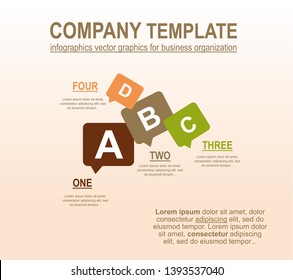 Vector four steps infographic template made from arrow bubbles