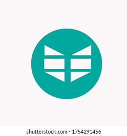 vector of four triangles and two rectangles, whit Background blue