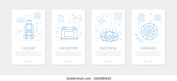 Vektorillustration vier vertikale mobile Banner für den Autodienst - 03
