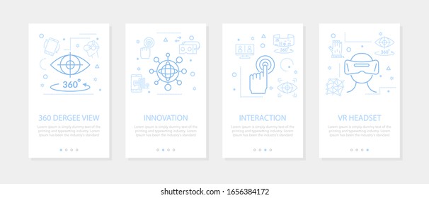 Vector four vertical mobile banners of virtual reality - 02