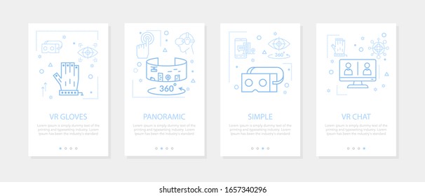 Vector four vertical mobile banners of virtual reality - 04