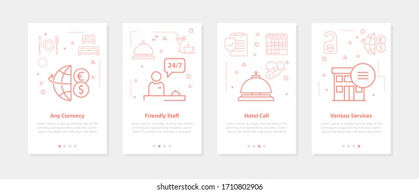 Vector four vertical mobile banners for hotel service - 02