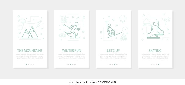 Vector four winter sport vertical mobile banners-02
