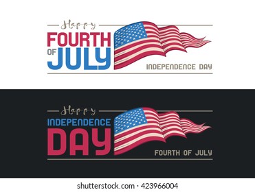 Vector Fourth of July design. Independence Day of United States of America.