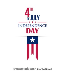 Vector Fourth of July greeting card. Happy Independence Day of United States of America banner.
