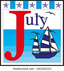 Vector Fourth of July hand lettering inscription for greeting card. Happy Independence Day of United States of America.