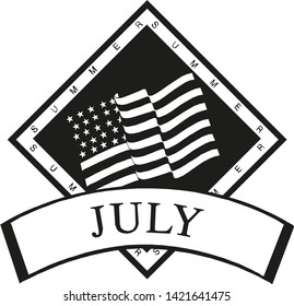 Vector Fourth of July hand lettering inscription for greeting card, Happy Independence Day of United States of America