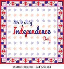 Vector Fourth of July hand lettering inscription for greeting card, banner with white background etc. Happy Independence Day of United States of America calligraphic background.