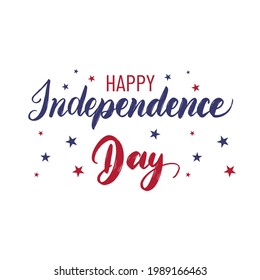 Vector Fourth of July hand lettering.Happy Independence Day of United States of America