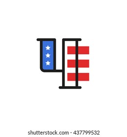 Vector Fourth of july independence day letter. Illustration sign