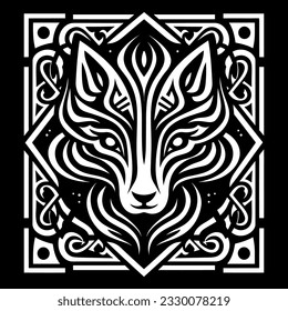 Vector fox celtic knot style