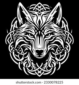 Vector fox celtic knot style