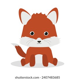 Vector fox. Cute animal character. Minimal cartoon design. Sutable for apps and animation. 