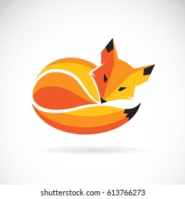 Vector of a fox design on a white background, Wild Animals. Easy editable layered vector illustration.