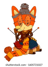 vector fox draw illustration animal kids