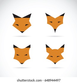 Vector of a fox face design on white background. wild Animals