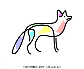 Vector fox en el estilo de relleno de formas