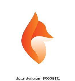 Vector fox in gradient style