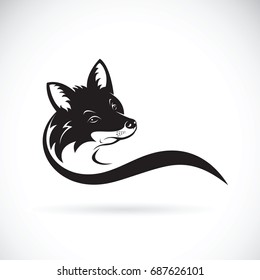 Vector of a fox head on white background, Wild Animals.