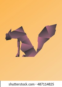 vector fox illustration with flat  design