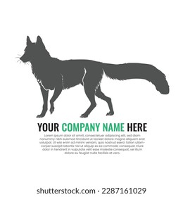 Vector fox logo element, Vector predator silhouette, Beautiful drawing for creating company brand