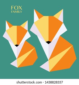 Vector Fox Logo. Polygon And Mosaic Style Fox. Origami Fox, Animal. 