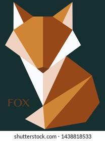 Vector Fox logo. Polygon style fox. Origami Fox, animal. Diamond Fox line art minimalist logo design inspiration