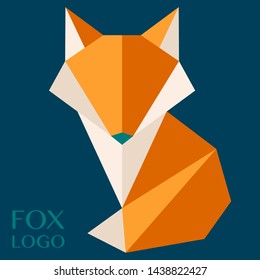 Vector Fox Logo. Polygon Style Fox. Origami Fox, Animal. Geometric Emblem Fox