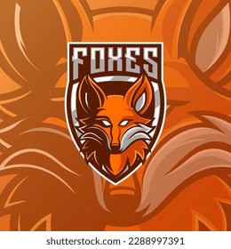 Vector fox mascot illustration character great designs for esport logo team