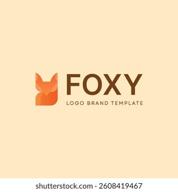Vector fox minimalistic logotype for brand identity