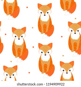 Vector fox seamless pattern. Element for cartoon, shop, icon, game, site, ptint, gift, shirt