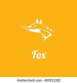 vector fox sign label . simple fox icon