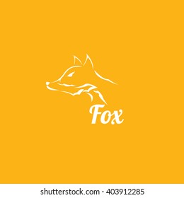 vector fox sign label . simple fox icon