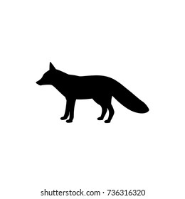 Vector fox silhouette view side for retro logos, emblems, badges, labels template vintage design element. Isolated on white background