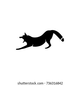 Vector fox silhouette view side for retro logos, emblems, badges, labels template vintage design element. Isolated on white background