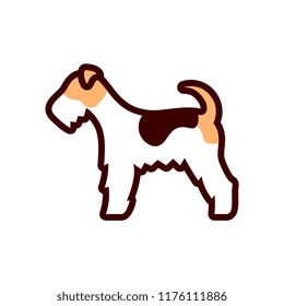 Vector Fox Terrier Dog Icon Isolated On White Background