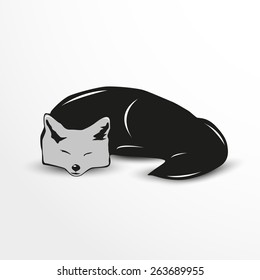 Vector fox web flat icon illustration.