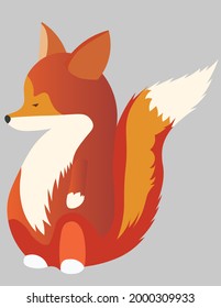 Vector foxy. Orange foxy. It can be used for a logo or icons. Illustration on a gray background.