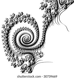 vector fractal black and white