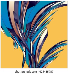 Vector fractal colorful random shape background pattern