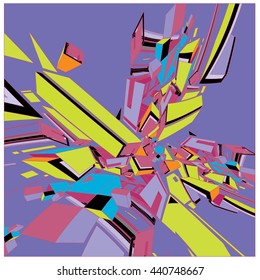 Vector fractal colorful random shape background pattern