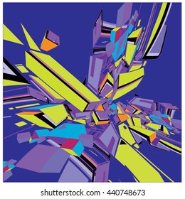Vector fractal colorful random shape background pattern