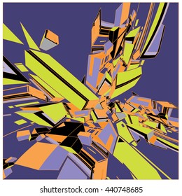 Vector fractal colorful random shape background pattern