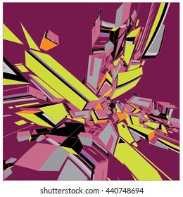 Vector fractal colorful random shape background pattern
