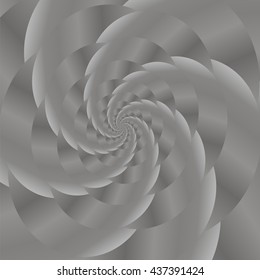 Vector Fractal Design. Abstract Sphere. Grey Spiral Background. Fractal Pattern